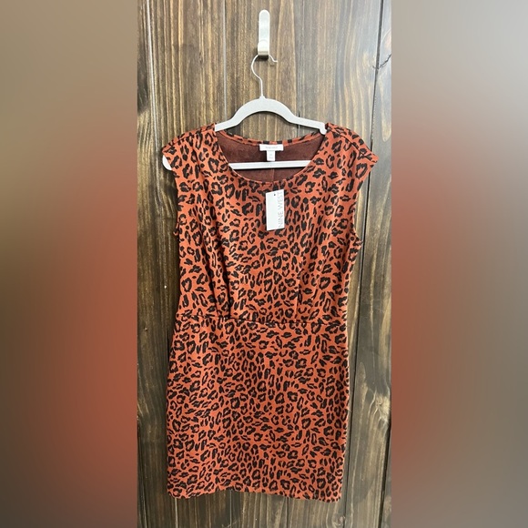Leopard Print Cap Sleeve Dress-NWT-Size:Medium - Picture 7 of 12